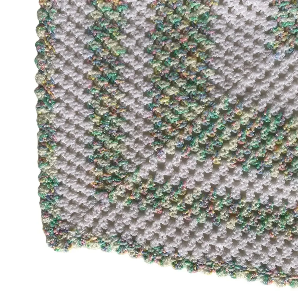 Baby Blanket Knit or Crocheted Handmade Small Lap Throw Sweet and Cozy